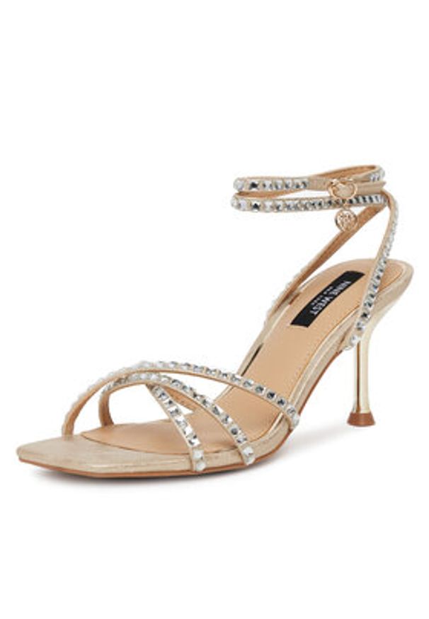 Nine West Sandały SM237-011A Złoty. Kolor: złoty. Materiał: skóra