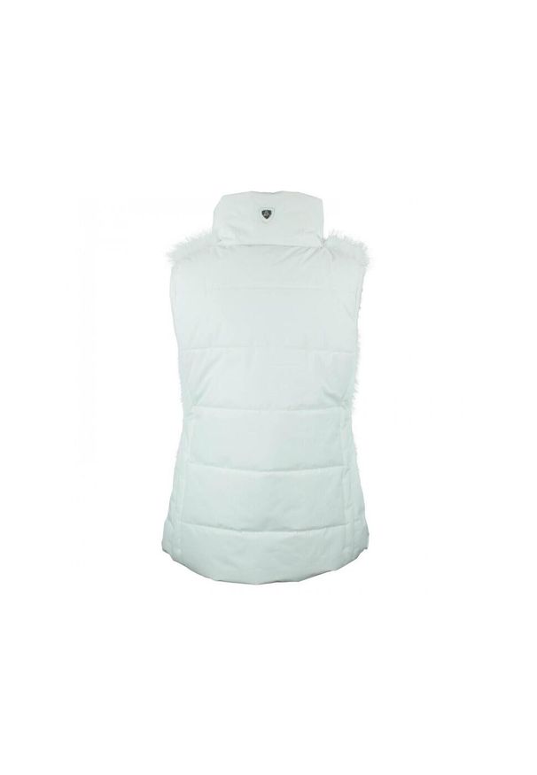 PEAK MOUNTAIN - Damska kurtka futrzana bez rękawów Peak Mountain. Kolor: beżowy, wielokolorowy, biały. Materiał: futro. Długość rękawa: bez rękawów. Sport: turystyka piesza