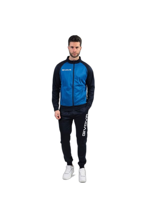 Dres polarowy Givova Cuba. Kolor: niebieski. Materiał: polar, dresówka