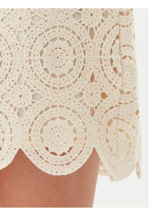 Vila Spódnica mini Risse 14105865 Beżowy Regular Fit. Kolor: beżowy. Materiał: bawełna