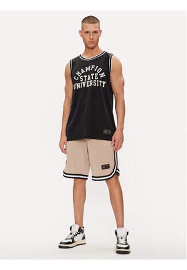 Champion Tank top 220009 Czarny Custom Fit. Kolor: czarny. Materiał: syntetyk, bawełna