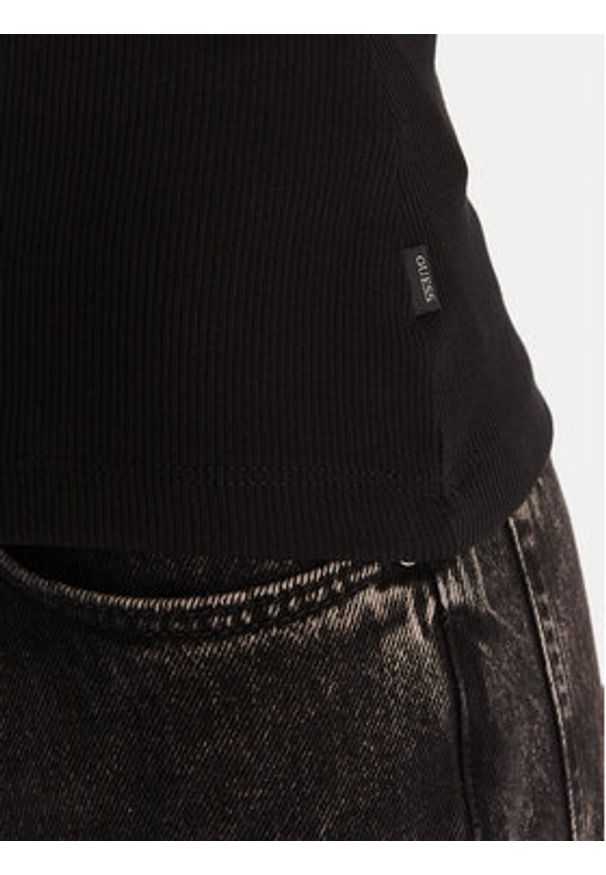 Guess Jeans Top W6RP20 KA0H1 Czarny Slim Fit. Kolor: czarny. Materiał: bawełna