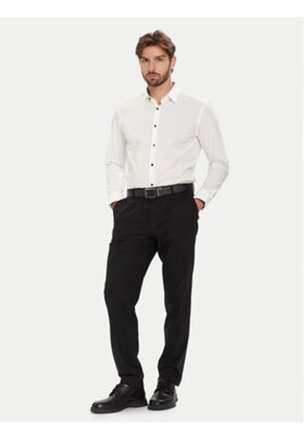 BOSS Koszula H-Hank 50549930 Biały Slim Fit. Kolor: biały. Materiał: bawełna