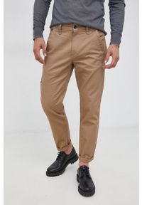 G-Star RAW - G-Star Raw Spodnie bawełniane D20551.C900 męskie kolor brązowy w fasonie chinos. Kolor: brązowy. Materiał: bawełna #3