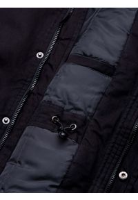 Ombre Clothing - Kurtka męska zimowa C512 - czarna - XXL. Kolor: czarny. Materiał: poliester, bawełna, futro, syntetyk. Sezon: zima