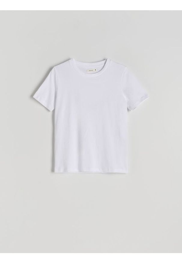 Reserved - T-shirt regular - biały. Kolor: biały. Materiał: bawełna, dzianina