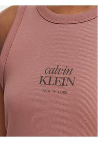 Calvin Klein Jeans Top LV047F239G Brązowy jasny Slim Fit. Kolor: brązowy. Materiał: bawełna #2