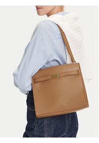 TOMMY HILFIGER - Tommy Hilfiger Torebka Th Heritage Shoulder Bag AW0AW17182 Brązowy. Kolor: brązowy. Materiał: skórzane