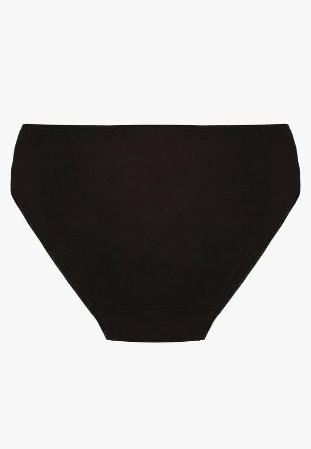 Born2be - Czarne Gładkie Majtki Figi z Bawełny Venessila. Kolor: czarny. Materiał: bawełna. Wzór: gładki