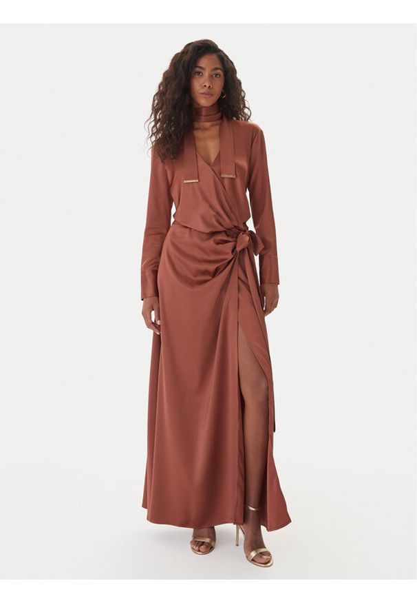 Marciano Guess Sukienka wieczorowa 5GGK00 7246A Bordowy Regular Fit. Kolor: czerwony. Materiał: syntetyk. Styl: wizytowy