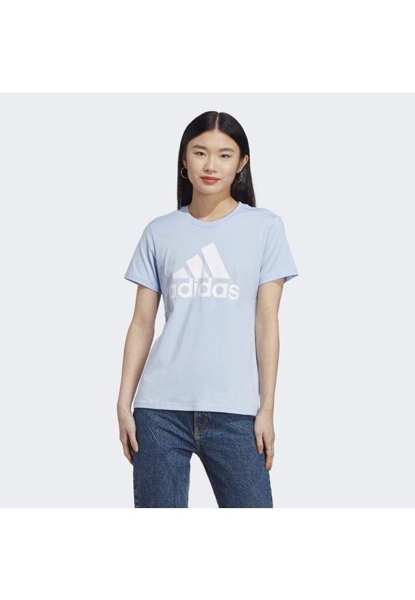 Adidas - LOUNGEWEAR Essentials Logo Tee. Kolor: biały, niebieski, wielokolorowy