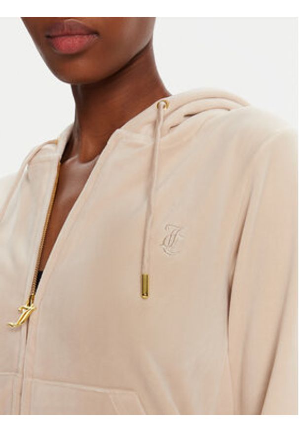 Juicy Couture Bluza Robertson JCAP176G Beżowy Slim Fit. Kolor: beżowy. Materiał: syntetyk