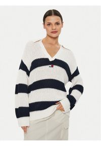 Tommy Jeans Sweter Rugby DW0DW18523 Écru Relaxed Fit. Materiał: syntetyk #1