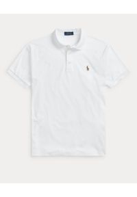 Ralph Lauren - RALPH LAUREN - Biała koszulka polo Custom Slim Fit. Okazja: na spotkanie biznesowe, na co dzień. Typ kołnierza: polo. Kolor: biały. Materiał: bawełna, prążkowany. Wzór: haft, kolorowy. Styl: biznesowy, klasyczny, casual #3
