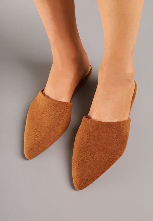 Renee - Brązowe Klapki Typu Mule Arivelo. Okazja: na co dzień. Kolor: brązowy. Materiał: jeans. Sezon: lato. Styl: elegancki, casual
