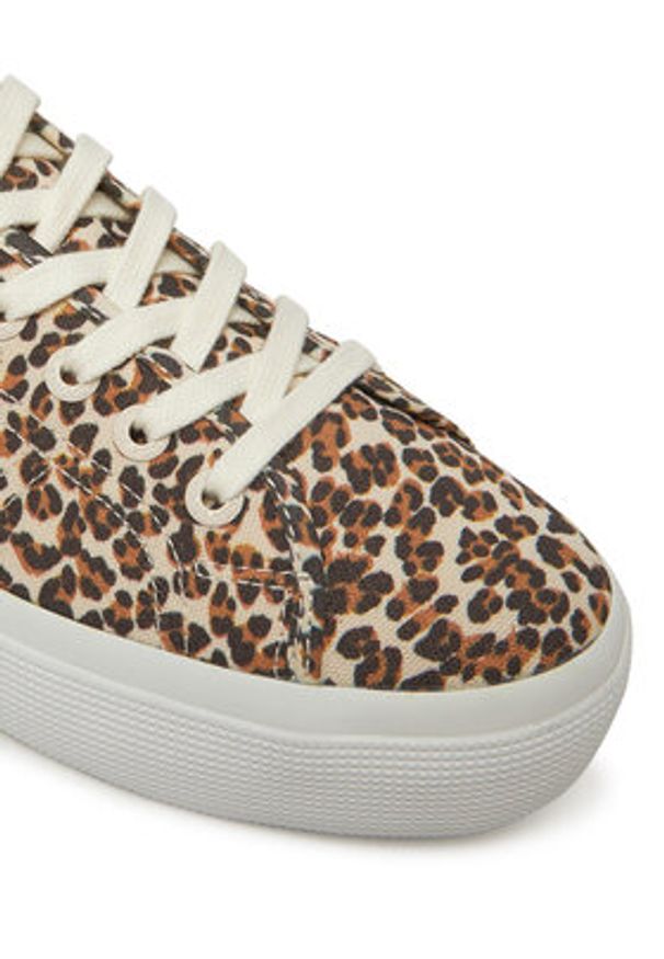 Superga Sneakersy Platform Leopard Print Brązowy. Kolor: brązowy. Materiał: materiał. Wzór: nadruk. Obcas: na platformie