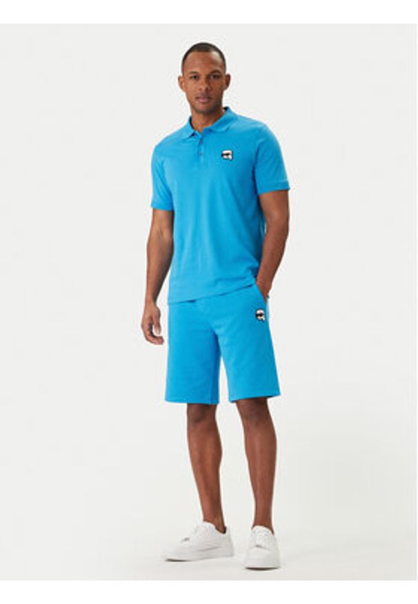 Karl Lagerfeld - KARL LAGERFELD Polo 745710 562224 Niebieski Regular Fit. Typ kołnierza: polo. Kolor: niebieski. Materiał: bawełna