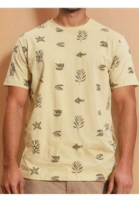 Sinsay - Bawełniana koszulka - kremowy. Kolor: kremowy. Materiał: bawełna #1