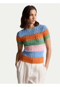 Polo Ralph Lauren Sweter 211935307001 Kolorowy Regular Fit. Typ kołnierza: polo. Materiał: bawełna. Wzór: kolorowy