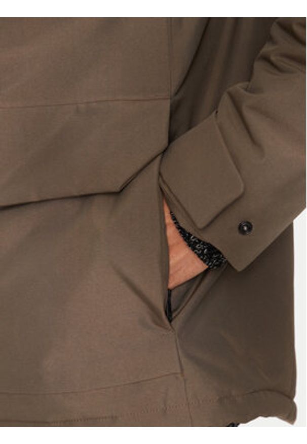 Jack Wolfskin Kurtka przeciwdeszczowa Tempeltor A60205 Brązowy Regular Fit. Kolor: brązowy. Materiał: syntetyk