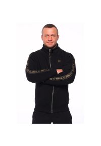 OCTAGON - Bluza sportowa męska Octagon Zip Stripe. Kolor: czarny. Materiał: dresówka #1