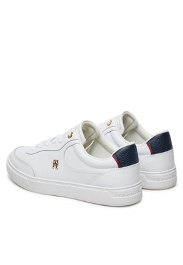 TOMMY HILFIGER - Tommy Hilfiger Sneakersy Essential Chic Court Sneaker FW0FW08579 Biały. Kolor: biały. Materiał: skóra