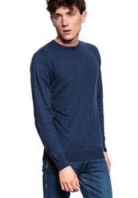 Wrangler - WRANGLER CREWNECK MĘSKI SWETER KLASYCZNY KNIT NAVY W8A02P114. Styl: klasyczny #8