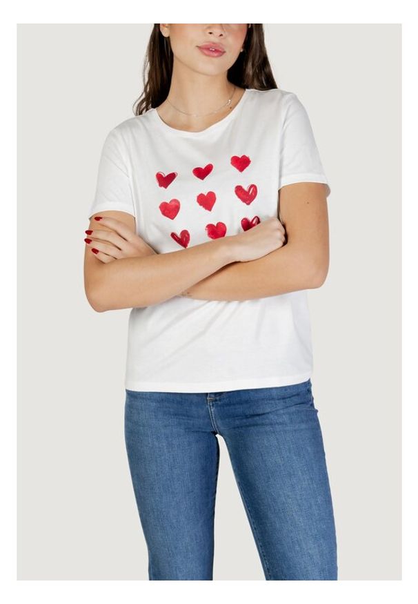 Morgan T-Shirt 261-DONA Biały Regular Fit. Kolor: biały. Materiał: bawełna