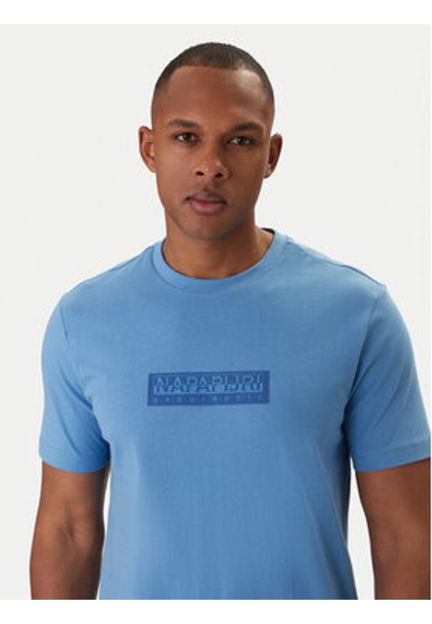 Napapijri T-Shirt S-Box Logo NP0A4IFL Niebieski Regular Fit. Kolor: niebieski. Materiał: bawełna