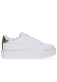 Buty Puma Karmen 39509901 - białe. Kolor: biały. Materiał: materiał, skóra ekologiczna, syntetyk. Szerokość cholewki: normalna. Obcas: na platformie
