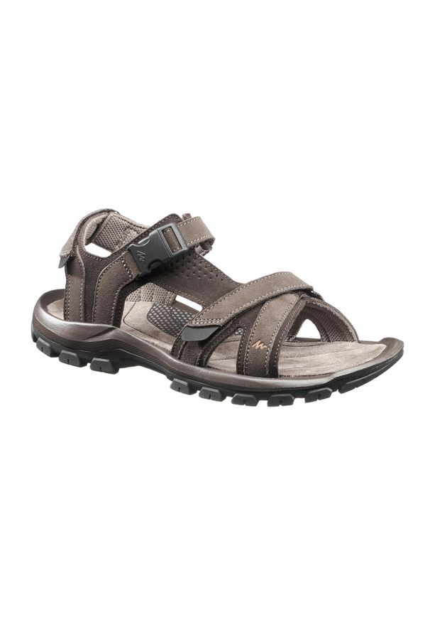 quechua - Sandały turystyczne męskie Quechua NH120. Zapięcie: klamry. Materiał: skóra, materiał. Wzór: paski. Sezon: lato