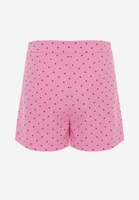 Born2be - Różowe Bawełniane Spódnico-Szorty z Wysokim Stanem Ozdobione Serduszkami Iosise. Okazja: na co dzień, na spacer. Stan: podwyższony. Kolor: różowy. Materiał: bawełna. Wzór: aplikacja. Styl: casual, elegancki #5