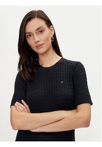 TOMMY HILFIGER - Tommy Hilfiger Sweter WW0WW41787 Czarny Regular Fit. Kolor: niebieski. Materiał: bawełna #4
