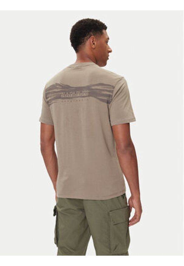 Napapijri T-Shirt S-Back Graphic NP0A88SU Beżowy Regular Fit. Kolor: beżowy. Materiał: bawełna