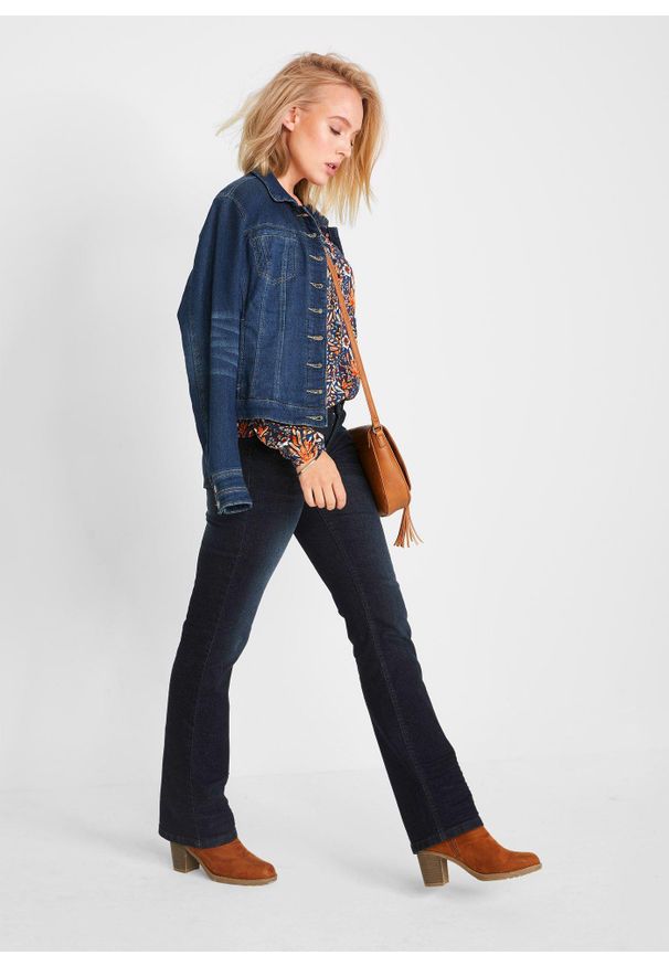 bonprix - Tunika shirtowa z nadrukiem, długi rękaw. Kolor: pomarańczowy. Długość rękawa: długi rękaw. Długość: długie. Wzór: nadruk