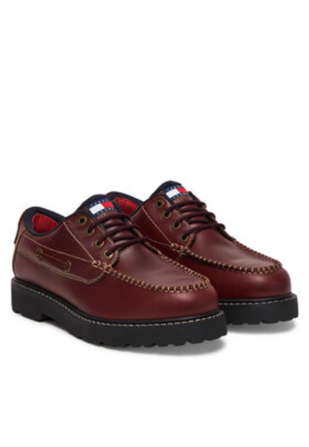 Tommy Jeans Półbuty Archive '01 Boat Shoe Leather EM0EM01651 Brązowy. Kolor: brązowy. Materiał: skóra