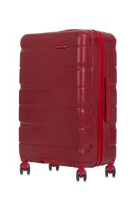 Ochnik - Komplet walizek na kółkach 19'/24'/28'. Kolor: czerwony. Materiał: materiał, poliester, guma #11
