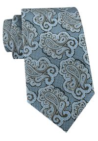 Krawat Męski - Angelo di Monti - Niebieski z Dużym Wzorem. Kolor: niebieski. Materiał: tkanina. Styl: elegancki, wizytowy #1