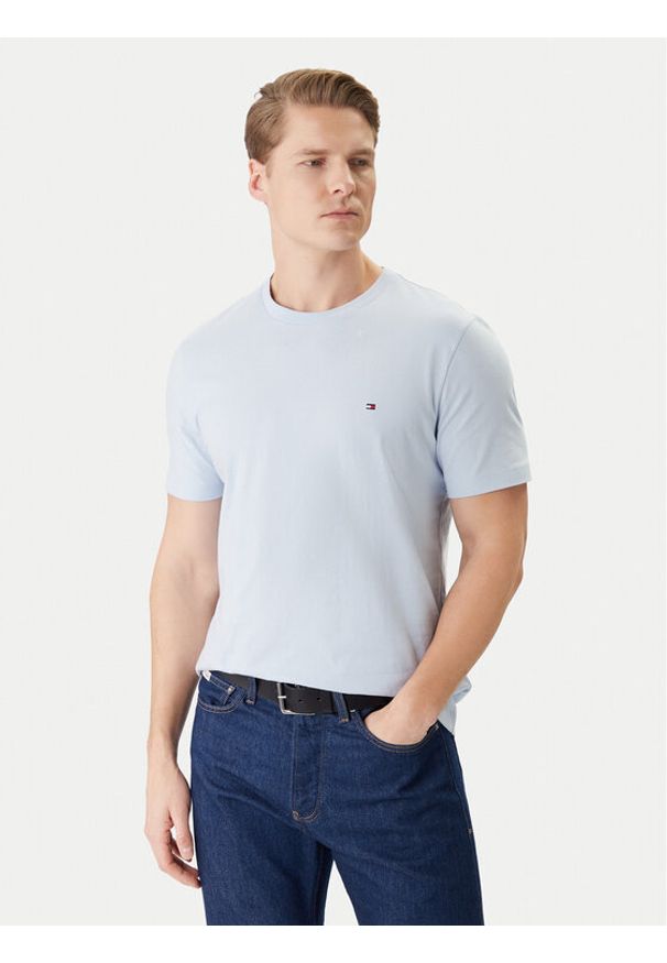 TOMMY HILFIGER - Tommy Hilfiger T-Shirt MW0MW39995 Błękitny Regular Fit. Kolor: niebieski. Materiał: bawełna