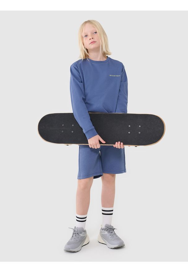 4f - 4F Longsleeve regular z nadrukiem chłopięcy - niebieski 164 (13-14 lat). Okazja: na co dzień. Kolor: niebieski. Materiał: jersey, dzianina, bawełna. Długość rękawa: długi rękaw. Długość: długie. Wzór: nadruk. Sezon: lato. Styl: casual, sportowy, klasyczny