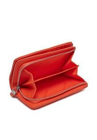 Calvin Klein Jeans Duży Portfel Damski Re-Lock Quilt Bifold Wallet K60K611374 Pomarańczowy. Kolor: pomarańczowy. Materiał: skóra