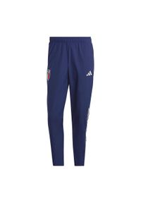 Spodnie Adidas Włochy Figc Pre Pnt Dorosłych. Kolor: niebieski. Materiał: poliamid
