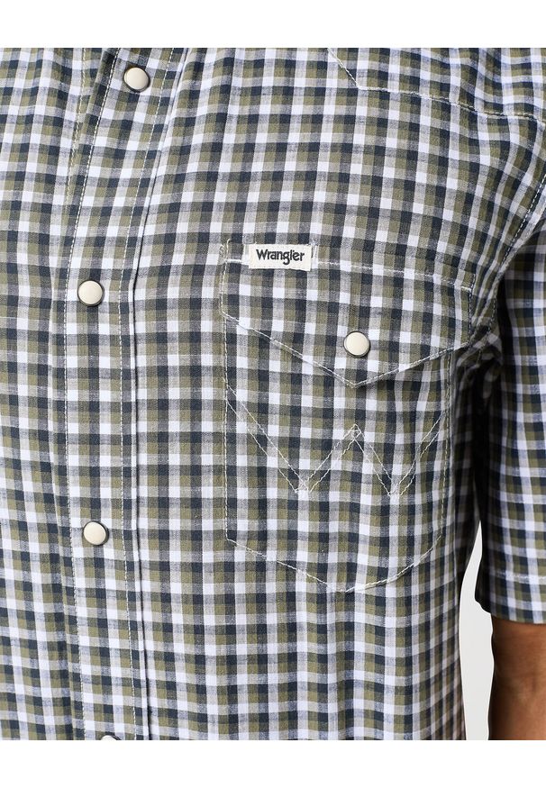 Wrangler - WRANGLER SS WESTERN SHIRT MĘSKA KOSZULA W KRATĘ KRATA GREEN CHECK 112350581 W5H8016174