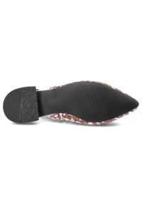 Sandały damskie Anekke, ze skóry naturalnej pleciona cholewka pasek z tyłu niski obcas eleganckie, czerwone, 42383-416. Zapięcie: pasek. Kolor: czerwony. Materiał: skóra. Obcas: na obcasie. Styl: elegancki. Wysokość obcasa: niski #4