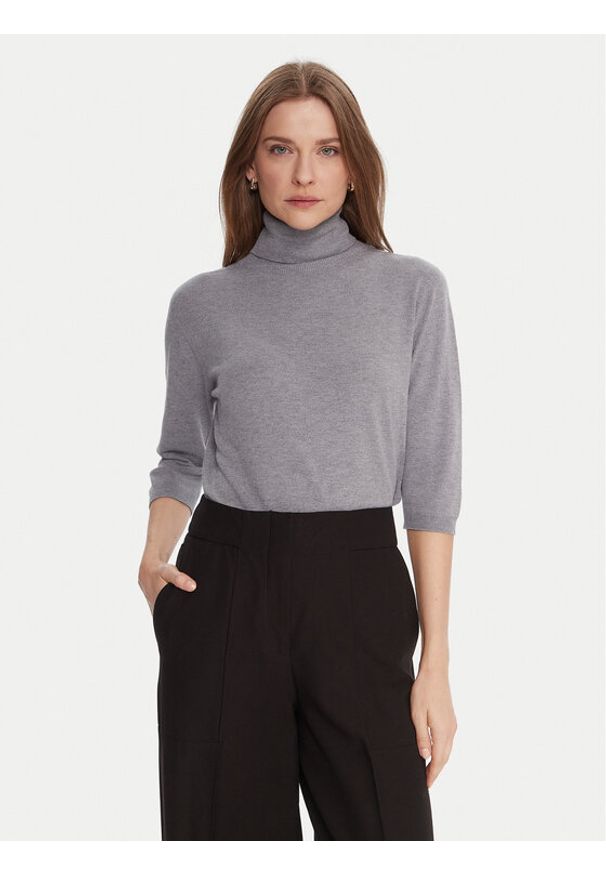 Kontatto Golf 3M0823C Szary Regular Fit. Typ kołnierza: golf. Kolor: szary. Materiał: syntetyk, wiskoza