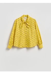 Reserved - Koszula z kwiatowym motywem - żółty. Kolor: żółty. Materiał: bawełna. Wzór: kwiaty #1