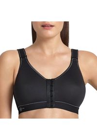 ANITA ACTIVE - Stanik fitness cardio frontline open. Kolor: biały, wielokolorowy, czarny. Materiał: poliester, poliamid, bawełna, elastan. Wzór: paski. Sport: fitness #1