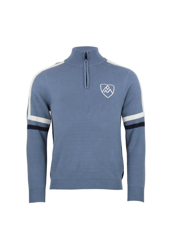 PEAK MOUNTAIN - Sweter z kołnierzem 1/2 zip Peak Mountain Casta. Typ kołnierza: golf. Kolor: niebieski. Styl: sportowy