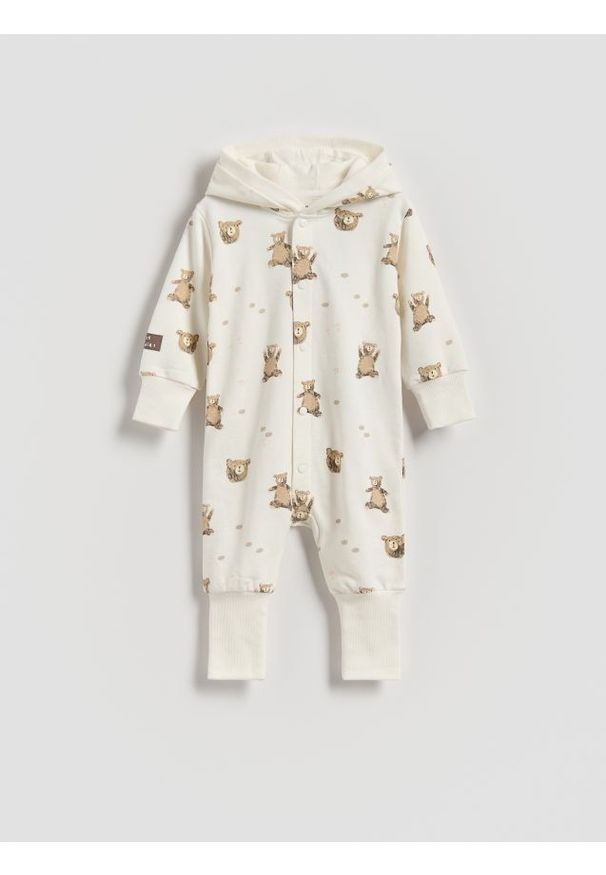 Reserved - Bawełniany pajacyk - złamana biel. Materiał: bawełna