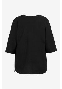 Zhenzi - Sweter Toshi. Kolor: czarny. Materiał: bawełna, len, tkanina. Styl: elegancki